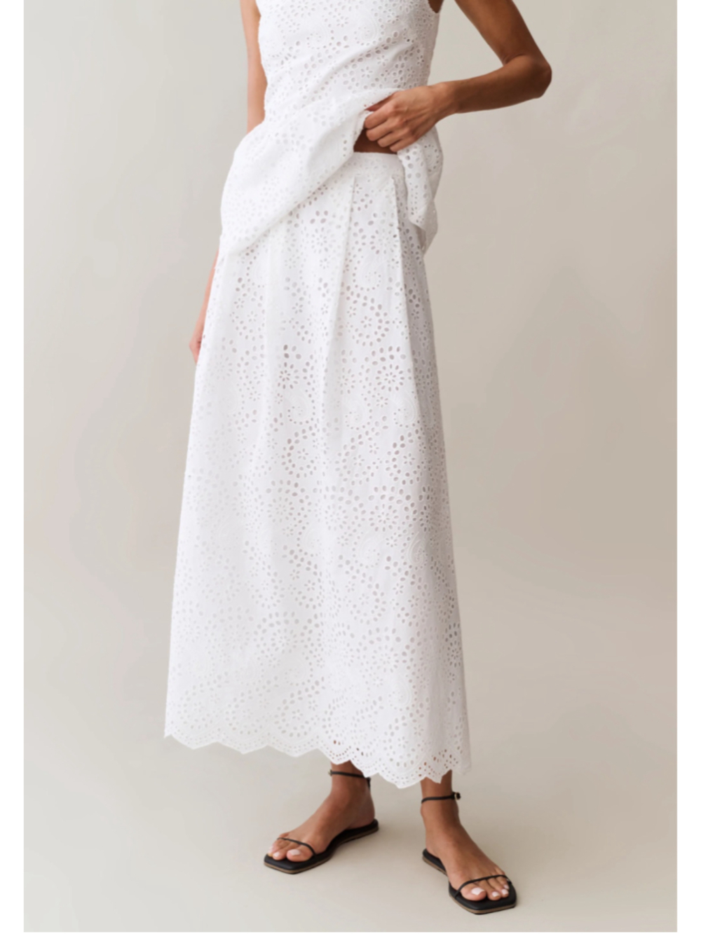 Women's o.p.t Teresa Cotton Skirt White Eyelet Size 2